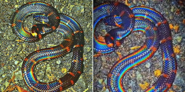 Man spots rare red-tailed pipe snake in S'pore forest, reptile stays calm as he films it
